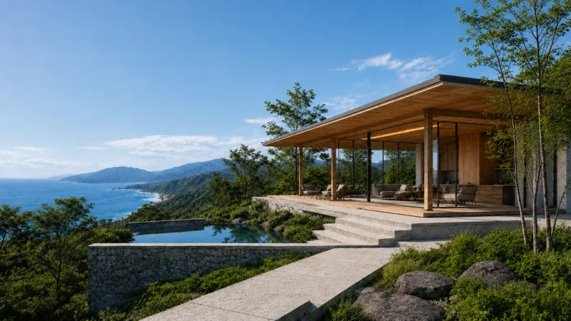 敷地の眺望と自然環境を活かした建築